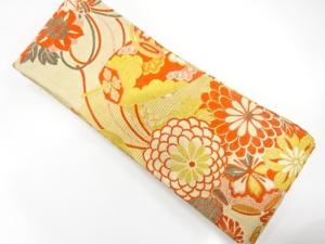 アンティーク　花薬玉にぶりぶり模様織り出し子供帯（材料）